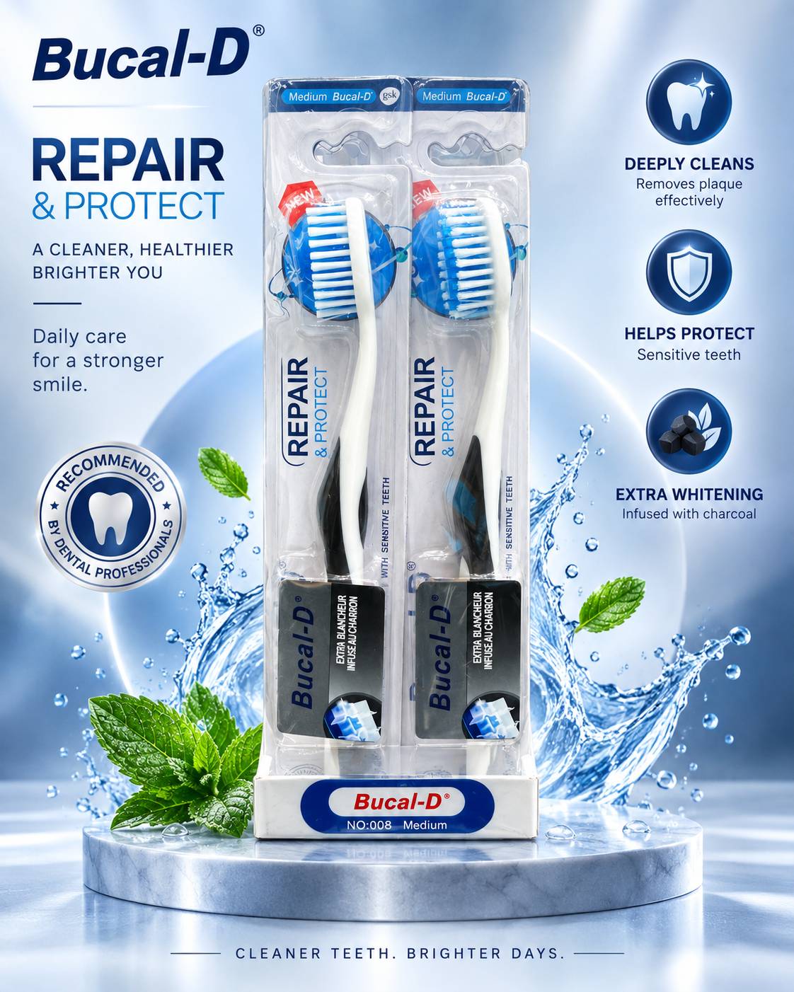 فرشاة أسنان Bucal-D Repair & Protect Medium