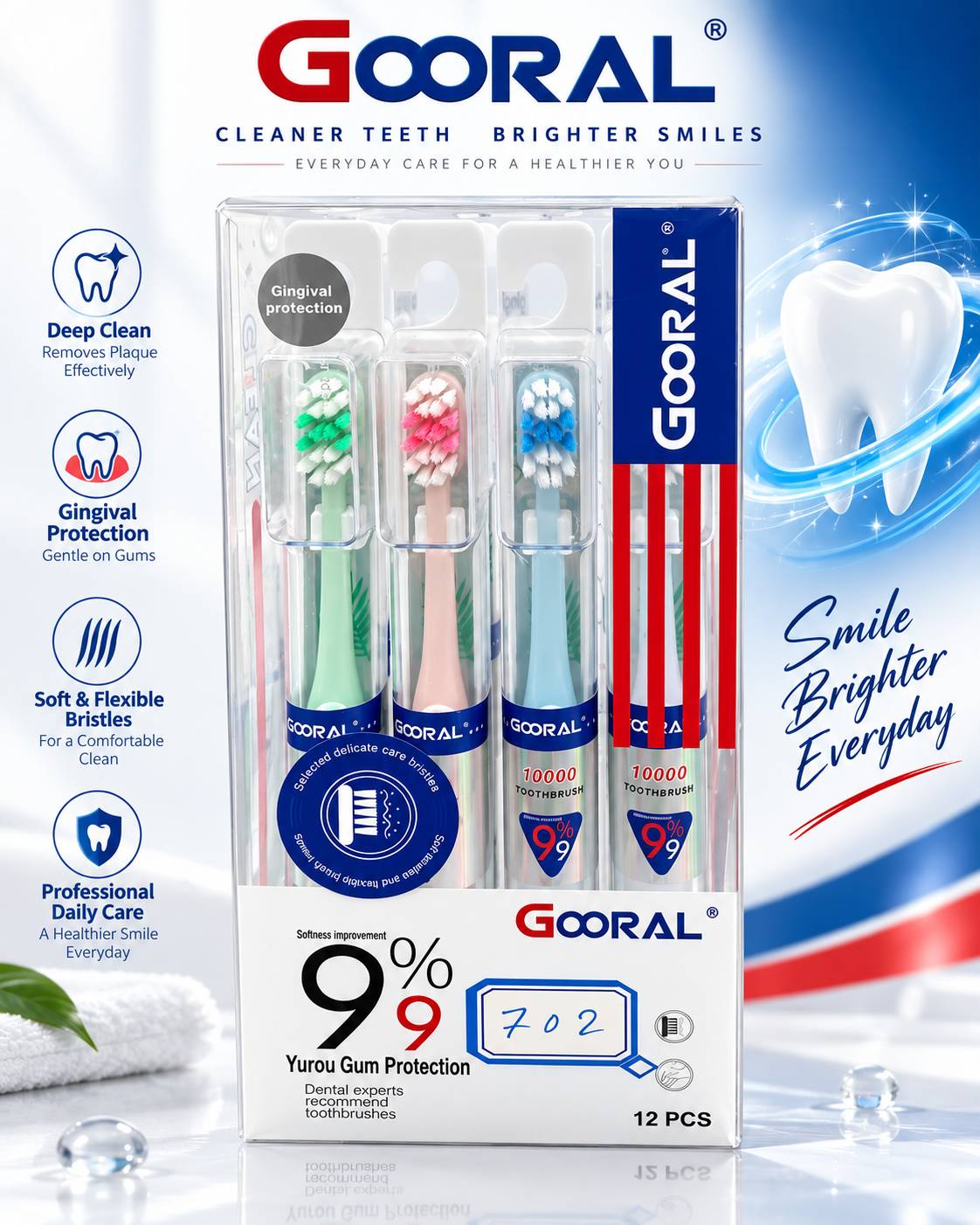 فرشاة أسنان GOORAL 10000 لحماية اللثة